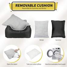 小型犬专用汽车座椅，柔软宠物车载旅行居家床（适用于25磅以下犬只），可完全拆卸清洗，带储物袋和可拆卸牵引绳的猫咪增高座椅，便携式宠物箱 - 紅色 - 查看 4