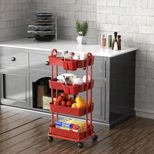 Kitchen Spice TrolleySimple Houseware Carro multifuncional de 4 niveles con cubos colgantes rojoKitchen Spice Trolley - rojo - Ver 4