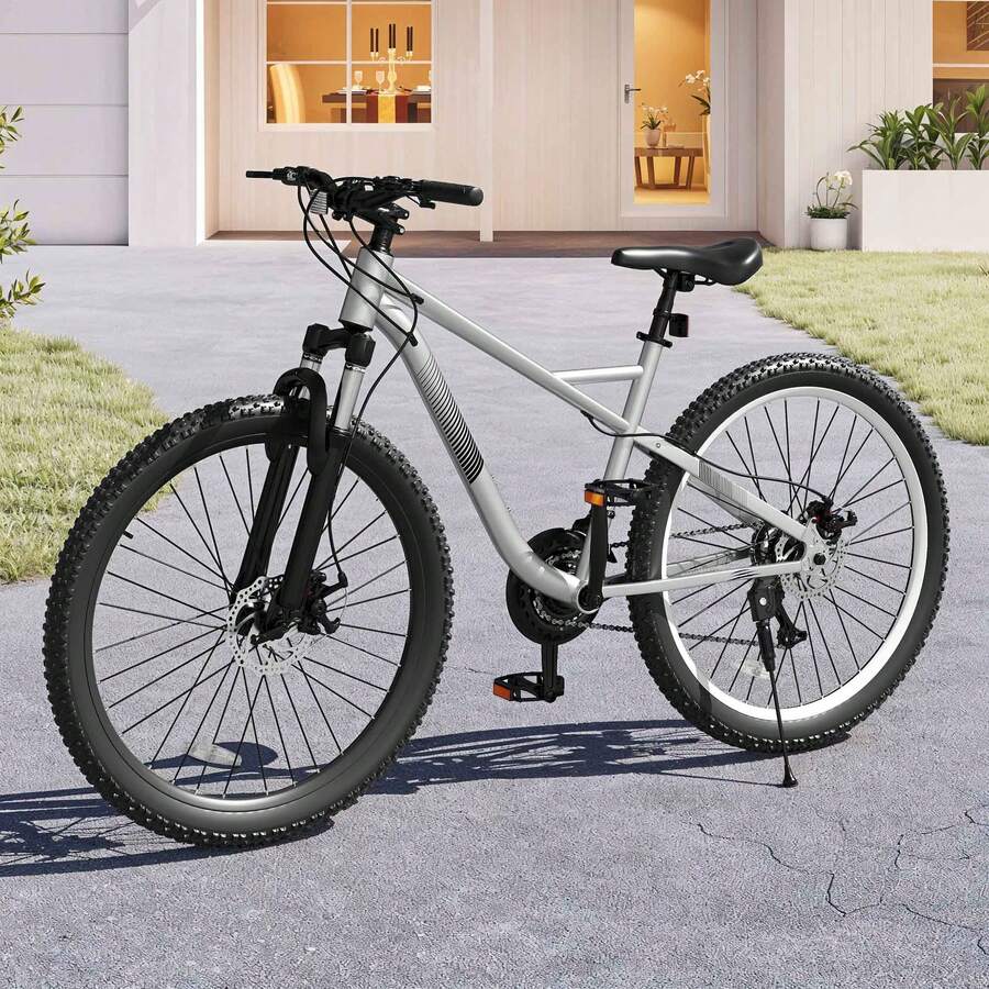 Aluminum Frame MTB For Adults Women Men 26 Inch Mountain Bike 21-Speed Bicycle Double Disc Brake Outdoor Cycling - Grey - View 1