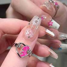 Long Fake Nails French Press On Silver Nails Ballerina Tips Full Cover Shiny Coffin False Nails For Women And FFgirls 24PCS{Inchcolor_nameinch:InchNails-13inch} - 釘子-13 - 查看 3