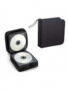 1pc 40pcs CD/DVD Case Holder: Portable Wallet Disc Storage Binder For Car, Home & Travel - Keep Your Discs Organized!