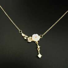 1 Piece Elegant Cherry Blossom Pendant Necklace For Women - Perfect For Any Occasion, Adds Style And Elegance To Your Look! - Bạc - Xem 5