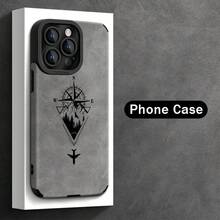 Funda de Teléfono Personalizada con Patrón Creativo de Brújula de Avión para iPhone 16ProMax/15Pro/14Plus/13/12/11/7/8Plus/X/XR/XsMax, Resistente a Impactos, Diseño de Moda, Cubierta Protectora de TPU, Cuero Sintético - Colores mixtos - Ver 3
