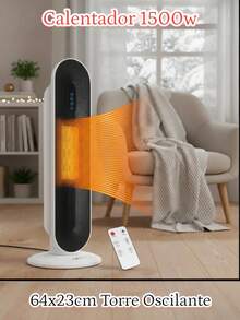 Calefactor Eléctrico Cerámico de Torre 1500W con Termostato Ajustable y Protección Tipo de enchufe A Japones - Tipo de Enchufe A Japonés (100V) - Ver 1