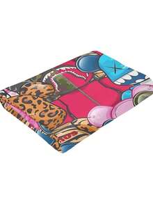 Kawss Kawaii Kaw Blanket Cartoon Print Flannel Blanket - Ultra Soft Anime Throw, The Thoughtful Gift For Christmas, Birthday, Halloween, For Sofa, Camping & Travel Comfort - 黑色 - 查看 6