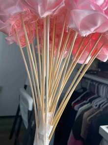 100pcs 11.8in/30cm Disposable Bamboo Skewers, For Barbecue, Marshmallow, DIY Crafts, Fresh Flowers & Fruits, Camping, Available In 200pcs/300pcs/10pcs, For Grilling, Picnic, Camping, Garden, Yard, Outdoor, Garden Decor, Outdoor Decor - Apricot - View 5