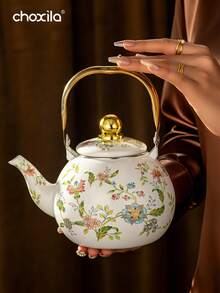 choxila 1pc Enamel Kettle, Large Capacity Kettle, Suitable For Gas Stove And Induction Cooktop, Universal