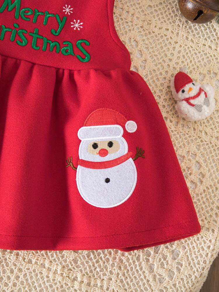 Conjunto de vestido de Navidad para niñas bebé, Otoño/Invierno 2025, Parte superior + Falda de tirantes, Lindo conjunto para fiesta de Navidad, Conjunto de tirantes bordados para uso diario - Blanco - Añade 10