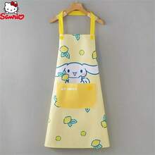 Sanrio 【正版授权】1件三丽鸥Hello Kitty Merlot Jade Guigou动漫围裙 - 可爱卡通图案，粉色蝴蝶结、爱心和星星设计，耐用厨房居家烹饪服，粉丝礼物，可爱围裙，烹饪服，活泼设计，优质面料，情人节礼物 - 彩色 - 查看 9