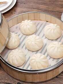 1 Pc, High Heat Resistant, Non-Stick, Reusable, Silicone Steamer Liners, Dumpling Mats, Bun Mats, Steaming Cloth, Kitchen Utensils, Cooking Accessories, Baking Tools, Multipurpose, Spring Festival Decorations, New Year Culinary Essentials, Housewarming Gifts, Christmas Dinner