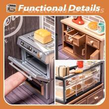 Robotime Super Creator DIY Plastic Miniature House Building Set - 3D Puzzle With LED Lights, Compatible With Mini Figures, And A Variety Of Themes. This 3D Model Toy Is Suitable For Teenagers And Adults, Making It An Ideal Christmas Or Birthday Gift(DW005 ) - Panda Dun Dun Bakery - View 7