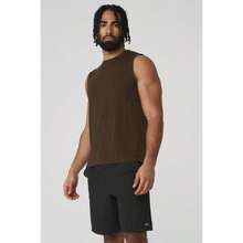 Alo Yoga Idol Performance Tank - White |  | Pilates Set - Espresso - View 3