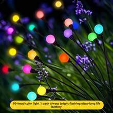 6/10 Solar Lawn Lights, LED Wind-Driven Firefly Globe Plug-In Lights, Garden Decoration Holiday Lights,Garden,Balcony Decoration - Multicolor - View 2