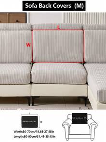 1件装弹力加厚保暖沙发套，防滑全包覆式沙发座套，四季皆宜，面料厚实，可机洗，防尘，宠物友好，适用于卧室、办公室、客厅，L型沙发，1/2/3/4人座沙发。 - 淺灰色 - 查看 14