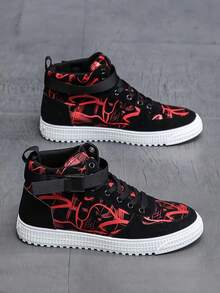 Giày trượt ván thể thao thông thường cho nam, giày cao cổ không trơn trượt mọi mùa với phong cách cổ điển - Đỏ - Xem 2