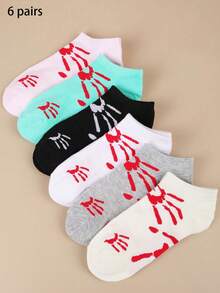 6 双女士低帮豹纹隐形袜子（黑色、白色和灰色），防滑、吸汗 - 彩色 - 查看 10