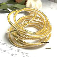 Set de 9 piezas de pulseras de colores con cuentas, estilo princesa de múltiples capas, aptas para que las mujeres las usen en fiestas de Navidad - Cuentas de arroz - Ver 24