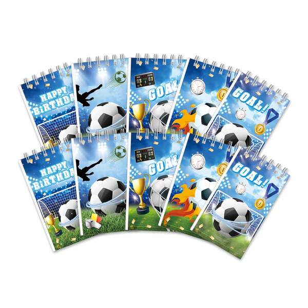 12 Pieces Of Football Coil Notebooks, Student Notebooks, Word Notebooks, Coil Notebooks, Material Notebooks, Notepads, School Stationery, Student Prizes, Party Notebooks, Back-To-School Stationery Supplies, Christmas Notebooks