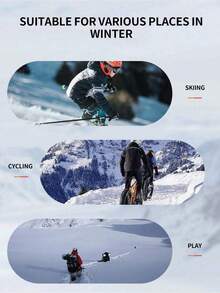 1pc Women Winter Skiing Outdoor Cycling Waterproof Windproof Warm Thickened Touchscreen Motorcycle Gloves Fleece Gloves Added Fluff - 彩色 - 查看 7