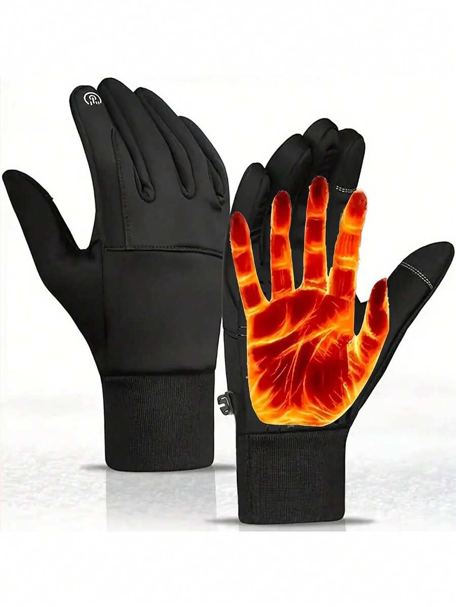 Guantes gruesos a prueba de viento para hombre, guantes cómodos y cálidos de dedo completo con pantalla táctil, guantes antideslizantes para ciclismo, diseño ergonómico, esenciales para esquiar y deportes