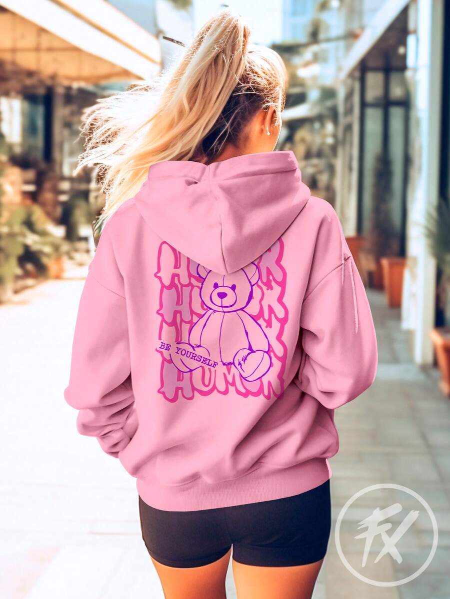 Bear Sweatshirt Be Yourself Be Yourself Humor Bear 3160 - Rosa Pálido - Ver 1