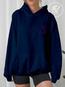 Bear Sweatshirt Be Yourself Be Yourself Humor Bear  3160 - Azul Marino - Ver 6