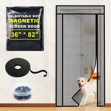 Left Right Side Opening Magnetic Screen Door Mesh - Adjustable Cut Mesh Door Size Fit Multiple Door Size Up To 36inchx82inch Heavy Duty Screen Doors For Keep Bug Out,  Pet Friendly{Inchsize_nameinch:InchFitDoorSizeupto36x82Inch(Adjustable)Inch} - FitDoorSizeupto36x82Inch(Adjustable) - View 1