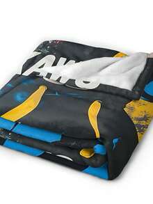 Kawss Kawaii Kaw Blanket Anime Snuggle Blanket - Ultra Soft Flannel Throw, The Perfect Gift For Fans For Christmas & Birthday, For Home Use, Camping And Travel Adventures - 黑色 - 查看 6