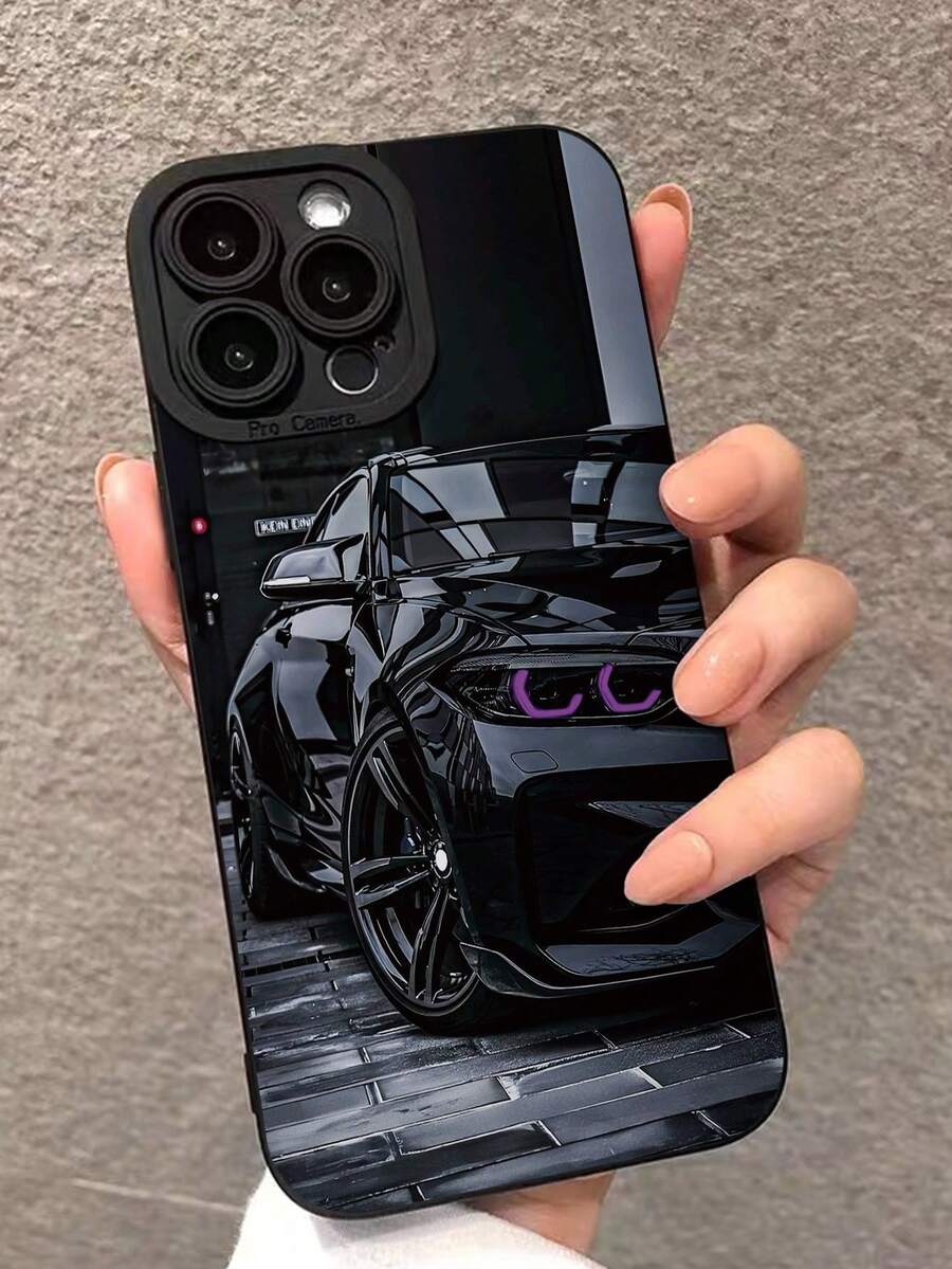黑色赛车主题防震时尚精准打孔边缘喷漆手机壳，兼容 14 Pro Max、13、11、XR、7/8、Galaxy S24、A03s、A04、A12、A13、A14、A21s、A22、A23、A24、A32、A33、A34、A51、A52、A53、A54、A71、A72、A73、S20 FE、S21、S22、9、9A、10A、10C、Note 9、Note 10、Note 11、Note 12、12C（国际版，非国内版），生日礼物