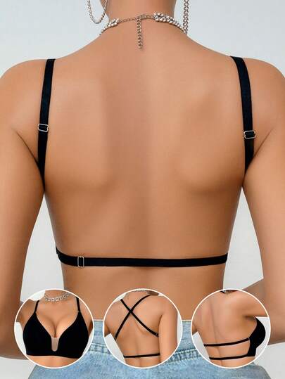 Women Seamless Backless Wire-Free Bra Sexy Bra Bridallingerie Three Types Of Straps Light Support Comfortable And Breathable - Wedding, Evening Gown, Formal Wear, Strapless Underwear, Bridal Lingerie