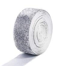 7-38mm 1 Roll Silver Gray Glitter Velvet Ribbon, Suitable For Christmas Gift Wrapping, Holiday Decoration, Colorful Onion Velvet Glitter Webbing - Silver Gray - View 11