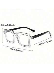 Fashion Cartoon Pattern Women's New Square Frame Glasses - Transparent - View 3
