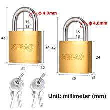 1 cái/2 cái Ổ khóa gia dụng bằng đồng giả, Khóa chống trộm đa chức năng, Khóa đơn có 2 chìa khóa, Thích hợp cho cửa điều khiển bằng chìa khóa, Tủ đựng đồ trong phòng tập thể dục, Móc khóa, Hộp đựng dụng cụ, Ba lô - Vàng - Xem 13