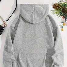 Christmas Winter Black Hoodie With Big Nick Energy Santa Claus Print - Christmas Holiday Sweatshirt For Women, Festive Xmas Fit, Ugly Sweater Style, Perfect For Winter Parties And Holiday CelebrationsLoose And Comfortablechristmas Gifts - 灰色 - 查看 3