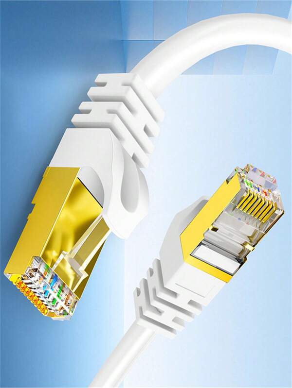 1 pièce Câble Ethernet chat 6, 1 Gbps, connecteurs plaqués or RJ45, cordon Internet pour PC, TV, tablette, routeur, imprimante, serveurs, centre de données informatiques - Blanc 1~50m