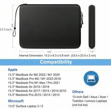 حقيبة كمبيوتر محمول 15 بوصة مقاومة للصدمات، حقيبة كمبيوتر عالمية لماتبوك 15 و 15.6 بوصة، حقيبة حماية مقاومة للماء من EVA باللون الأسود مع أشرطة، صندوق EVA 13.3 بوصة لأجهزة M1 و M2 و M3 و M5 و A3434 و 2025، حقيبة للنساء للسفر والضروريات - الأسود - مشاهدة 7