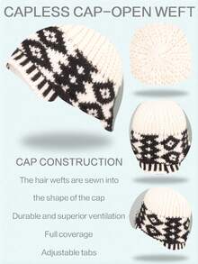 1pc Women's Winter Long Curly Wig Hat, Heat Resistant Synthetic Wig With Diamond-Shaped Cap - Korean Natural Full Head Coverage Lightweight Warm Winter Hat Wig - Multicolor - View 9