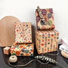 17英寸 x 118英尺 彩色“生日快乐”图案包装纸卷，牛皮纸材质，适用于生日派对、婴儿派对、男孩女孩生日派对 - 彩色生日-H - 查看 12