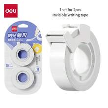 Set de cinta invisible de PVC Deli con dispensador, 1.8cm x 20y, cinta transparente para escribir y corrección de papelería - 1 set