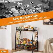 Full Metal Dog Toy Basket 23.6x11.2x7.9 Large Dogs Toy Bin With Storage Organizer Chew-Resistant Toy Box For Dog Stuff Accessories Pet Toy Storage Holder For Cat Dogs Essential Supplies In Living Room Bedroom Or Entryway - Black - View 5