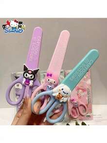 1 把 Sanrio Kuromi 手工剪纸剪刀，可爱时尚，便携式 DIY 剪纸工具，带保护套，文具 - 彩色 - 查看 1