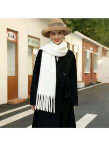 1 pieza Elegante bufanda deportiva para mujer, color Maillard, nueva bufanda/chal de estilo coreano Ins, adecuada para estudiantes