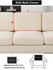 1件装弹力沙发套，防滑全覆盖沙发座套，四季皆宜，加厚面料，可机洗，防尘防污，米色纹理图案，宠物友好，可调节尺寸，适用于转角沙发，也适用于卧室、办公室、客厅组合式沙发和L型沙发，毯子和1/2/3/4座套可选，可手洗