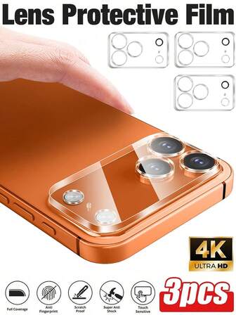 3 Packs For IPhone 17 Pro Max/17Pro/17/16/15/14/13/12/11 Camera Lens Protector, HD Clear Tempered Glass Camera Accessories, 9H Hardness Anti-Scratch Screen Cover, Case Friendly[Not Affect Night Shots]