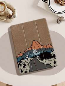 Mountain Peak Pattern Tablet Protective Case, Compatible With IPad 9.7/10.2/10.5/10.9/12.9/Pro 11 (10th Gen), Galaxy Tab S6 Lite 10.4 Inch, Kindle Paperwhite 12th Gen (2024), Kindle 11th Gen (2022), Soft Shock-Proof Protection, Smart Stand/Auto Wake/Sleep Function, Christmas Gift - Multicolor - View 4