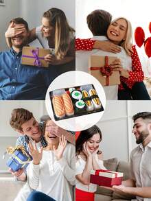 3 Pairs Novelty Sushi Themed Mid-Calf Socks Gift Box, 2026 Spring/Summer New Unisex Sports Socks, Imaginative Food-Inspired Creative Design, Knitted Fabric, Tall & Thick Soft Comfortable, Perfect For Easter/Birthday/Thanksgiving/Halloween/Christmas/Carnival/Valentine's Day/Family Gathering/Party, Quirky Abstract Daily Casual Wear - Multicolor - View 4