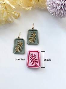 1/4Pcs Embossing Soft Clay Molds, Cactus Western Debossing Clay Earring Cutter For Polymer Clay Jewelry Making, Snake Moon Polymer Clay Stud Earring Stamp Making Tool, Clay Jewelry Making Kit, Clay Earring Molds, Made By PLA, DIY Earring Gift - Pink - View 12