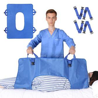 Fanwer 带加固把手的滑动垫，31.4*41.2英寸多用途转移垫，用于翻身和抬起老年人和病人