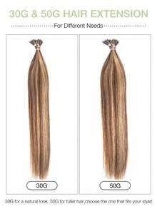 12-22英寸纳米环真人发接发，柔顺直发，纳米珠接发片，纳米尖端接发，女士适用