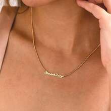 Mimimalist Personalized Name Necklace, Custom Name Necklace With Curb Chain, Gold Necklace With Name For Women, Christmas Gift For Mother Mother's Day Gifts - Multicolor - View 3